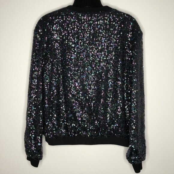 Nwt Rachel Zoe Riga Purple Iridescent Sequin  Sweatshirt Size XS - Picture 8 of 8